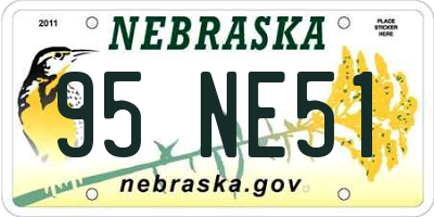 NE license plate 95NE51