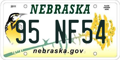 NE license plate 95NF54