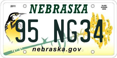 NE license plate 95NG34