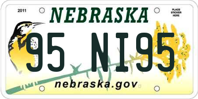 NE license plate 95NI95