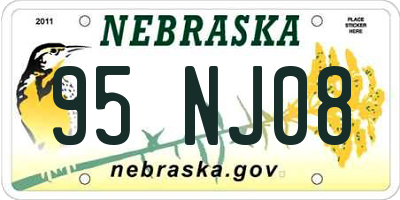 NE license plate 95NJ08