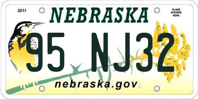 NE license plate 95NJ32