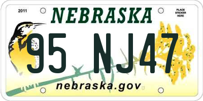NE license plate 95NJ47