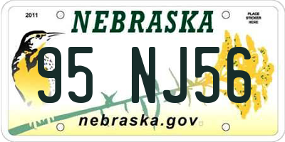 NE license plate 95NJ56