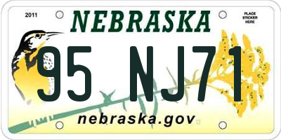 NE license plate 95NJ71