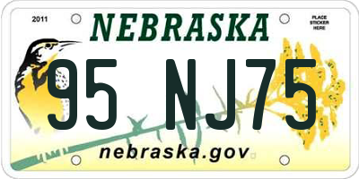 NE license plate 95NJ75
