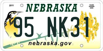 NE license plate 95NK31