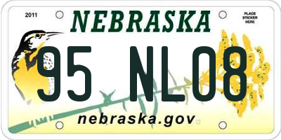 NE license plate 95NL08