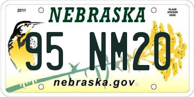 NE license plate 95NM20