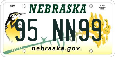 NE license plate 95NN99