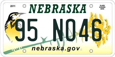 NE license plate 95NO46