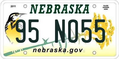 NE license plate 95NO55