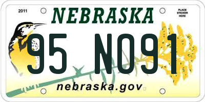 NE license plate 95NO91