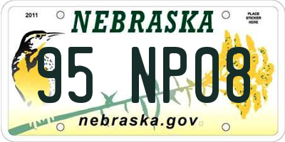 NE license plate 95NP08