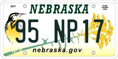 NE license plate 95NP17