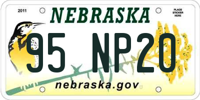 NE license plate 95NP20
