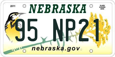 NE license plate 95NP21
