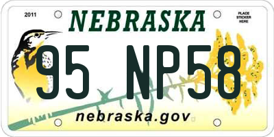 NE license plate 95NP58