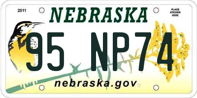 NE license plate 95NP74