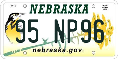 NE license plate 95NP96