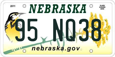 NE license plate 95NQ38