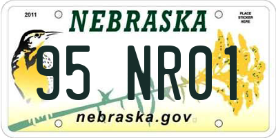 NE license plate 95NR01