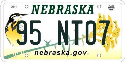NE license plate 95NT07