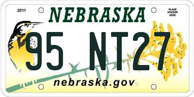 NE license plate 95NT27