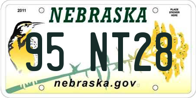 NE license plate 95NT28