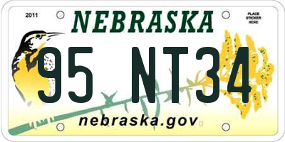 NE license plate 95NT34