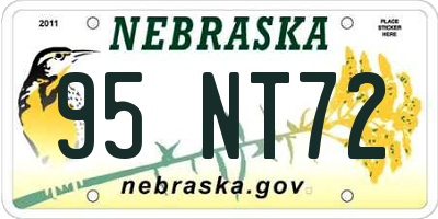 NE license plate 95NT72