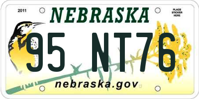 NE license plate 95NT76