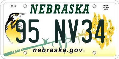 NE license plate 95NV34