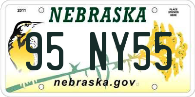 NE license plate 95NY55