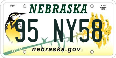 NE license plate 95NY58