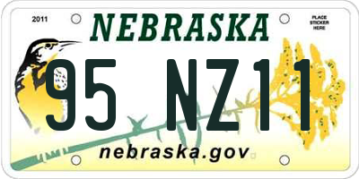 NE license plate 95NZ11