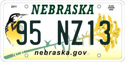 NE license plate 95NZ13