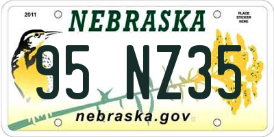 NE license plate 95NZ35