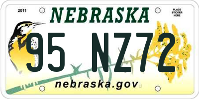 NE license plate 95NZ72