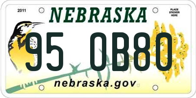 NE license plate 95OB80