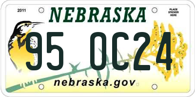 NE license plate 95OC24