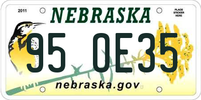 NE license plate 95OE35