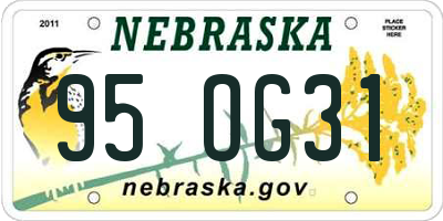 NE license plate 95OG31