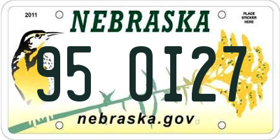NE license plate 95OI27