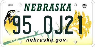 NE license plate 95OJ21