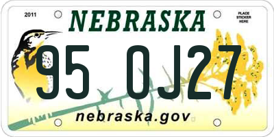 NE license plate 95OJ27