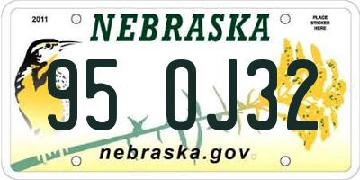 NE license plate 95OJ32