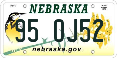 NE license plate 95OJ52