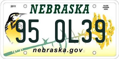 NE license plate 95OL39