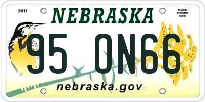 NE license plate 95ON66